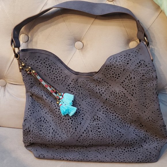 Women's Large Navy Blue Shoulder Bag - Picture 4 of 7